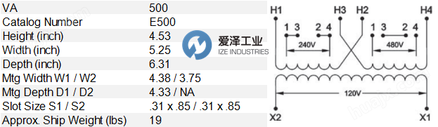 <strong><strong>HEVI-DUTY变压器EGS E500</strong></strong> 爱泽工业 ize-industries.png